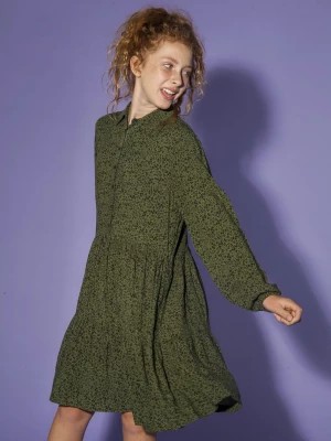 Zdjęcie produktu Zielona sukienka z długim rękawem w kwiatuszki Reporter Young