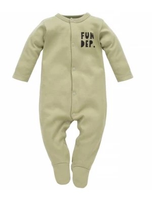 Zdjęcie produktu Zielony bawełniany pajac niemowlęcy z nadrukiem Pinokio