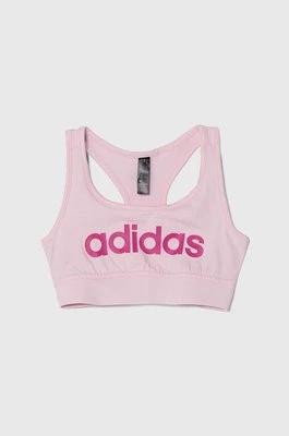 adidas biustonosz sportowy dziecięcy kolor różowy Adidas