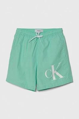 Calvin Klein Jeans szorty kąpielowe dziecięce kolor zielony