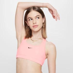 Stanik sportowy dla dużych dzieci (dziewcząt) Nike Swoosh - Różowy