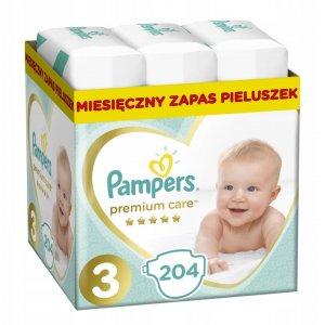 PAMPERS Pieluchy Premium Care 3 Midi 204 szt. -27%