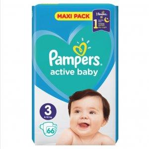 PAMPERS Active Baby rozmiar 3, 66 pieluszek, 6-10 KG