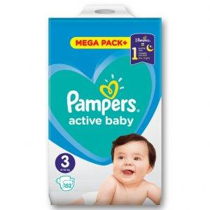 PAMPERS Pieluszki Active Baby Mega Pack, rozmiar 5, 4 lub 3 -26%