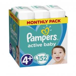 Pampers Pieluchy Active Baby 4+ Maxi (9-16 kg) 152 szt.