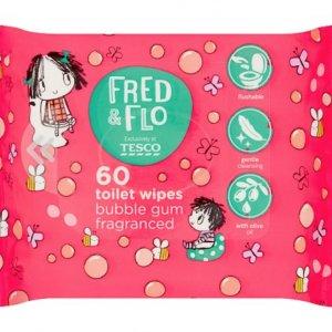 Fred & Flo Nawilżany papier toaletowy dla dzieci 60 sztuk