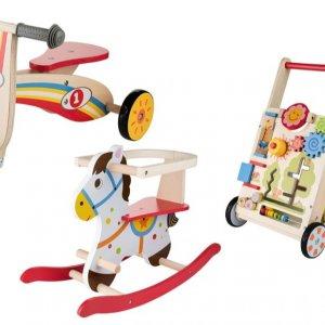 PLAYTIVE®JUNIOR Drewniany rower biegowy, koń na biegunach lub pchacz dla dzieci