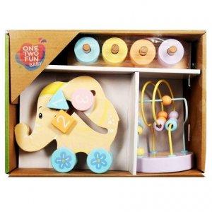 One Two Fun - Baby zestaw śmiesznych zabawek drewnianych w super cenie