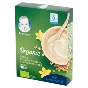 Gerber - Organic kaszka mleczna pszenno-owsiana z waniliową nutką w super cenie