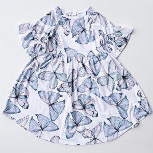 Sukienka dziewczęca Butterfly print Błękitna -30%