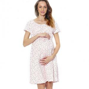 Różowa koszula nocna w kropki dla kobiet w ciąży -20%