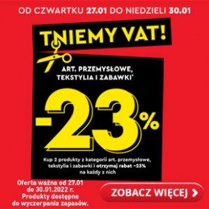 Artykuły przemsyłowe, tekstylia i zabawki taniej o VAT w Biedronce