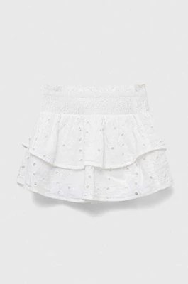 Zdjęcie produktu Abercrombie & Fitch spódnica bawełniana dziecięca kolor biały mini rozkloszowana