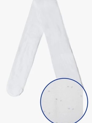 Zdjęcie produktu Białe cienkie rajstopki dziewczęce w kropki - 5.10.15.