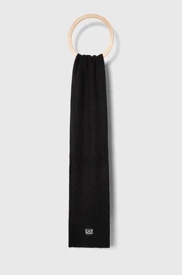 Zdjęcie produktu EA7 Emporio Armani szalik dziecięcy kolor czarny gładki