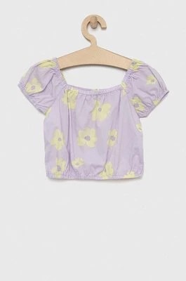 Zdjęcie produktu GAP bluzka lniana dziecięca kolor fioletowy gładka Gap