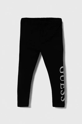 Zdjęcie produktu Guess legginsy dziecięce kolor czarny z nadrukiem