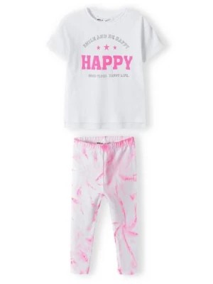 Zdjęcie produktu Komplet dla dziewczynki - biały t-shirt + różowe legginsy Minoti