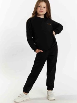 Zdjęcie produktu Komplet dresowy dziewczęcy - bluza i spodnie dresowe - czarny TUP TUP