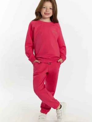 Zdjęcie produktu Komplet dresowy dziewczęcy - bluza i spodnie dresowe - różowy TUP TUP