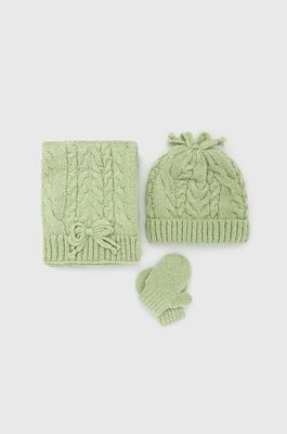 Zdjęcie produktu Mayoral czapka, szalik i rękawiczki dziecięce kolor zielony