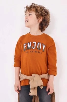 Zdjęcie produktu Mayoral longsleeve bawełniany dziecięcy kolor pomarańczowy z nadrukiem