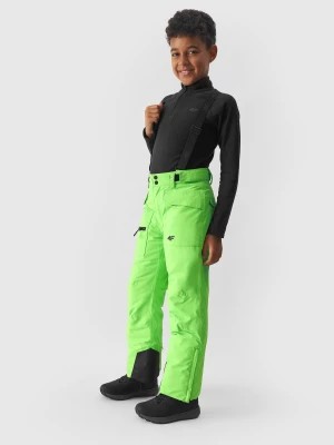 Zdjęcie produktu Spodnie narciarskie z szelkami membrana 10000 chłopięce - zielone 4F