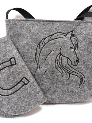 Zdjęcie produktu Torebeczka z koniem, mała, portfelik, haftowana Made by Joan