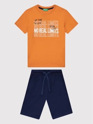 Zdjęcie produktu United Colors Of Benetton Komplet t-shirt i spodenki 3096CK002 Pomarańczowy Regular Fit