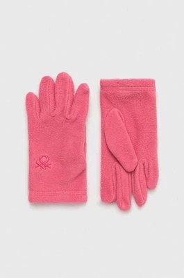 Zdjęcie produktu United Colors of Benetton rękawiczki dziecięce kolor różowy